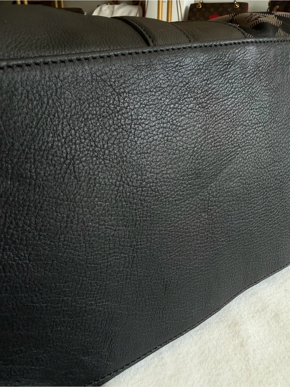 MCM XL Monogram Tote Bag Brown Black Cognac Oversized Travel Bag Luxury Designer